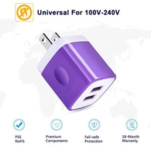 USB Charger Plug,Wall Charger,Charging Block,5-Pack 2.1A/5V Portable Power Cube Charger Adapter Compatible for iPhone 14/13/12/11 Pro Max/Xs Max/XR/X/8/7/6S/6 Plus,Samsung Galaxy S23 S22 S21,LG,Moto