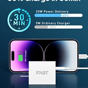 iPhone 14 13 Fast Charger [Apple MFi Certified], LUOSIKE 40W 2Port USB-C Car Charger + 20W USB C Wall Charger Block + 2 X 6FT Lightning Cable Fast Charging for iPhone 14 13 Pro Max Mini 12 11 XS, iPad