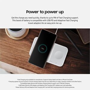 SAMSUNG 9W Wireless Charger Duo w/ USB C Cable, Charge 2 Devices at Once, Cordless Super Fast Charging Pad for Galaxy Phones and Devices, 2021, US Version, Black