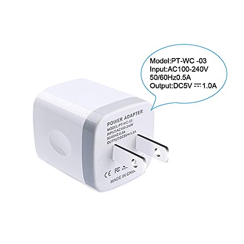 USB Wall Charger, CableLovers 1A/5V 3-Pack Travel USB Plug Charging Block Brick, Charger Power Adapter Cube Compatible Phone Xs/XS Max/X/8/7/6 Plus, Galaxy S9/S8/S8 Plus, Moto, Kindle, LG