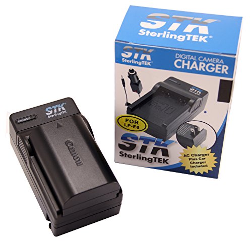 STK LP-E6 Battery Charger for Canon EOS 5D Mark II III and IV, 70D, 5Ds, 6D, 5Ds, 80D, 7D and 7D Mark II, 60D Cameras, LP-E6 Battery, LC-E6 Charger