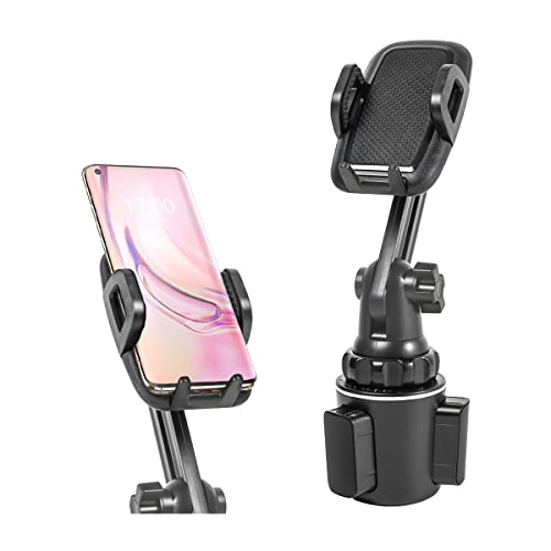 AUKEPO Cup Phone Holder for Car, Universal Adjustable Long Neck Car Cup Holder, Cell Phone Holder Car Mount for Trucks, SUVs, No Shaking Automobile Cradle for iPhone, Samsung and Smart Phone