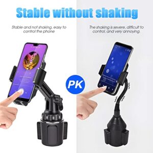 AUKEPO Cup Phone Holder for Car, Universal Adjustable Long Neck Car Cup Holder, Cell Phone Holder Car Mount for Trucks, SUVs, No Shaking Automobile Cradle for iPhone, Samsung and Smart Phone
