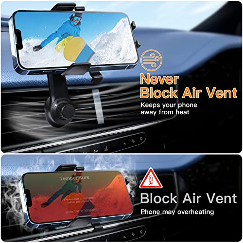 Kairiyard Phone Mount for Car, [Never Blocking Vent] Universal Car Phone Holder Mount 360° Rotatable Cell Phone Holder Car for Most Car and Mobile Phones iPhone