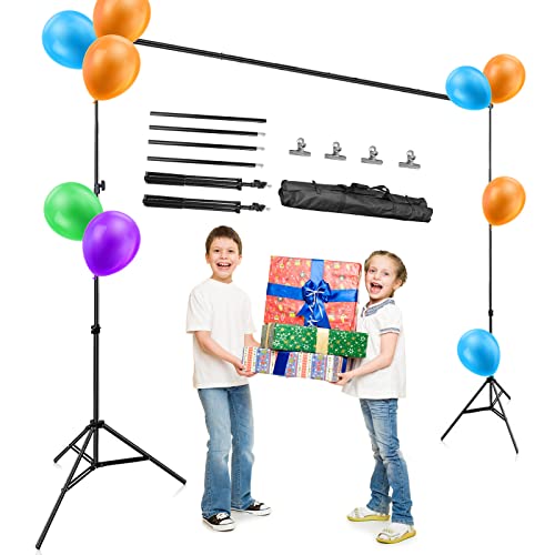 Background Stand-Moclever 6.5x10ft Adjustable Photo Backdrop Support System Kit with Carry Bag-Photography Photo Video Studio-Photo Video Shooting