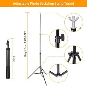 Background Stand-Moclever 6.5x10ft Adjustable Photo Backdrop Support System Kit with Carry Bag-Photography Photo Video Studio-Photo Video Shooting