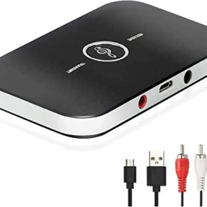 Bluetooth Transmitter Receiver, 2-in-1 Wireless Bluetooth Audio Adapter, 3.5mm AUX RCA Adapter, RCA Bluetooth Adapter for TV/Car/PC/Headphones Home Stereo System