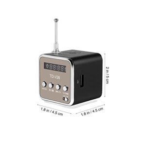 Hemobllo Mini Speaker Digital Portable Music MP3/4 Player Micro SD/TF USB Disk Speaker FM Radio Mini Digital Display Screen Speaker Music Player(Black)