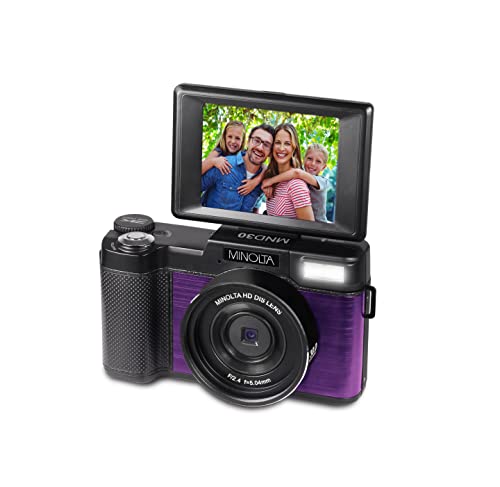 Minolta MND30 30 MP / 2.7K Ultra HD Digital Camera (Purple)