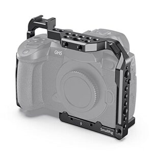 (new version) smallrig gh5 gh5 ii gh5s camera cage with built-in cold shoe and nato rail for panasonic gh5 ii/ gh5 / gh5s – ccp2646