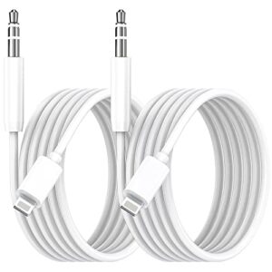 2 pack iphone aux cord for car, apple mfi certified lightning to 3.5 mm headphone jack adapter male aux stereo audio cable compatible with iphone 13 12 pro max 11 pro max xs xr x 8 7 plus i pad, 3.3ft