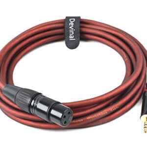 Devinal XLR to 1/8" inch Balanced Microphone Cable, 3.5mm to 3 Pin XLR Female Interconnect Adapter, XLR Female to Mini Jack Stereo Audio Connector, for Computer, Cameras, Speakers 10 Feet