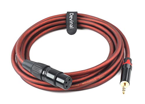 Devinal XLR to 1/8" inch Balanced Microphone Cable, 3.5mm to 3 Pin XLR Female Interconnect Adapter, XLR Female to Mini Jack Stereo Audio Connector, for Computer, Cameras, Speakers 10 Feet