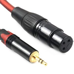 Devinal XLR to 1/8" inch Balanced Microphone Cable, 3.5mm to 3 Pin XLR Female Interconnect Adapter, XLR Female to Mini Jack Stereo Audio Connector, for Computer, Cameras, Speakers 10 Feet