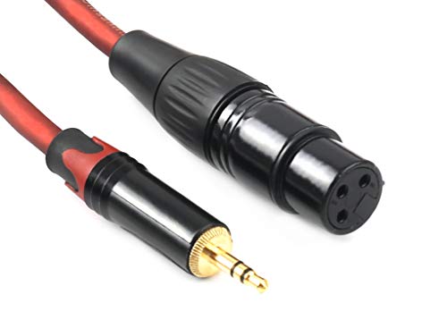 Devinal XLR to 1/8" inch Balanced Microphone Cable, 3.5mm to 3 Pin XLR Female Interconnect Adapter, XLR Female to Mini Jack Stereo Audio Connector, for Computer, Cameras, Speakers 10 Feet