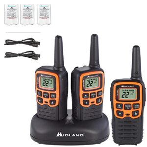 Midland - X-TALKER T51VP3, 22 Channel FRS Two-Way Radio - Extended Range, 38 Privacy Codes, NOAA Weather Alert (3 Pack) (Black/Orange)