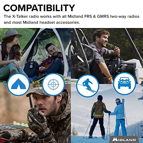 Midland - X-TALKER T51VP3, 22 Channel FRS Two-Way Radio - Extended Range, 38 Privacy Codes, NOAA Weather Alert (3 Pack) (Black/Orange)