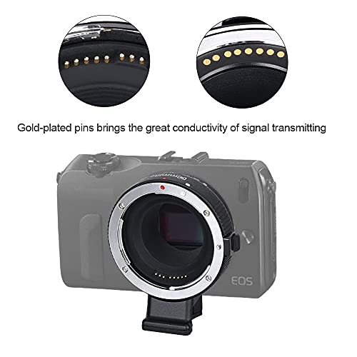 Commlite CM-EF-EOS M Auto-Focus Lens Mount Adapter for EF/EF-S Lens to Canon EOS M (EF-M Mount) Mirrorless Camera Lens Converter Ring for Canon EOS M1 M2 M3 M5 M6 M10 M50 M100