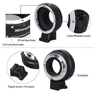 Commlite CM-EF-EOS M Auto-Focus Lens Mount Adapter for EF/EF-S Lens to Canon EOS M (EF-M Mount) Mirrorless Camera Lens Converter Ring for Canon EOS M1 M2 M3 M5 M6 M10 M50 M100