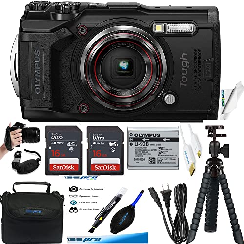 Olympus Tough TG-6 Waterproof Camera, Black - Expo Premium Accessories Bundle