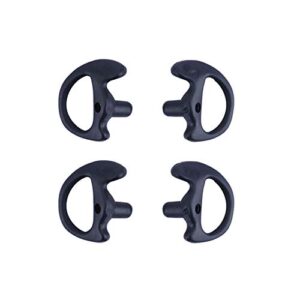 yolipar replacement soft silicone eardud earmold for walkie talkie audio kit air acoustic tube earpiece headset (black, medium(2 pairs))