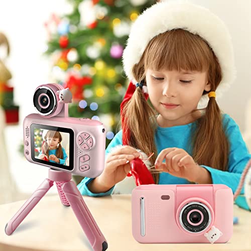 Mini Digital Camera Taking Photo 2.4 Inch IPS HD Screen Kids Camera 180 Degree Angles Gifts for Children Age 3-12