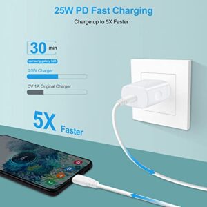 25W Samsung USB-C Super Fast Charger Type C Wall Charger Block with 9FT Android Phone Charger Cable for Samsung Galaxy A54/S23 Ultra/S23/A14/A34/A23/A13/S22/S21 FE/A53/A04s/Z Fold 4,Google Pixel 7 Pro