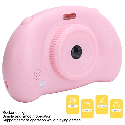 Children Camera, Simple and Smooth LCD Kid Camera Multi‑Function for Children for Catching(Pink)