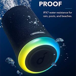 Soundcore Flare Mini Bluetooth Speaker, Outdoor Bluetooth Speaker, IPX7 Waterproof for Outdoor Parties, LED Light Show with 360° Sound and BassUp Technology