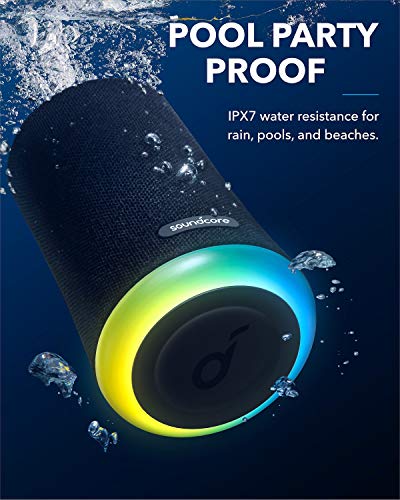 Soundcore Flare Mini Bluetooth Speaker, Outdoor Bluetooth Speaker, IPX7 Waterproof for Outdoor Parties, LED Light Show with 360° Sound and BassUp Technology