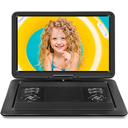 𝗝𝗘𝗞𝗘𝗥𝗢 19.6" Portable DVD Player with 17.1" Large HD Screen, 5 Hours Battery DVD Player Portable with Car Charger, Kids Portable DVD Player Support All Region Discs, USB and SD Card, Sync TV
