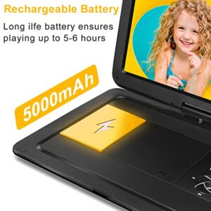 𝗝𝗘𝗞𝗘𝗥𝗢 19.6" Portable DVD Player with 17.1" Large HD Screen, 5 Hours Battery DVD Player Portable with Car Charger, Kids Portable DVD Player Support All Region Discs, USB and SD Card, Sync TV