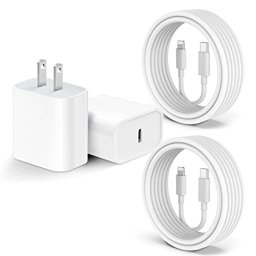 iPhone 14 13 12 11 Fast Charger [Apple MFi Certified], 2 Pack 20W PD USB C Wall Charger Block with 6TF Type C to Lightning Cable Compatible with iPhone 14Pro Max/13Pro Max/12/11Pro/ XS/XR/iPad