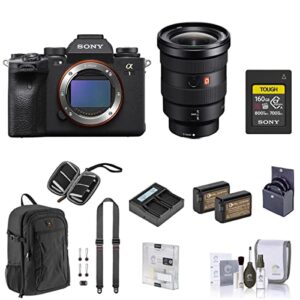 sony alpha 1 mirrorless digital camera with fe 16-35mm f/2.8 gm e-mount lens, bundle with 160gb cfexpress card, backpack, strap, 2x battery, charger, 82mm filter kit, and accessories