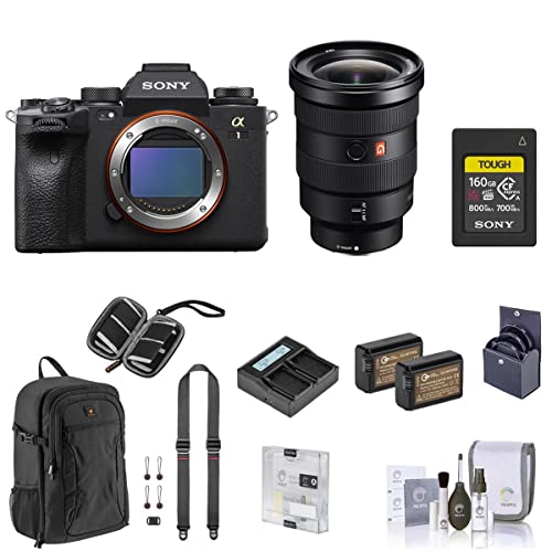 Sony Alpha 1 Mirrorless Digital Camera with FE 16-35mm f/2.8 GM E-Mount Lens, Bundle with 160GB CFexpress Card, Backpack, Strap, 2X Battery, Charger, 82mm Filter Kit, and Accessories