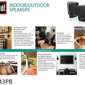 Dual Electronics LU43PB 3-Way High Performance Outdoor Indoor Speakers with Powerful Bass & Dual Electronics DBTMA100 Micro Wireless Bluetooth 2 Channel Stereo Class-D Amplifier