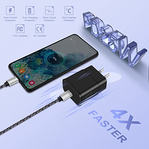 Fast Charger Type C 25W USB C Charger for Motorola Edge(2022), Edge 40Pro/40/30/30 Fusion,Moto G Power 5G/G Play, G73 G13, Google Pixel 7Pro/7/6/6a Phone Charger 6FT Cable Type C Charger Fast Charging