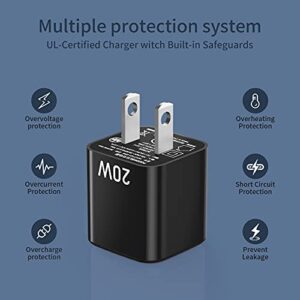 USB C Wall Charger 20W, MOVESPEED PD Mini Fast Charger Block, Durable Compact Quick Charging Wall Plug Adapter Compatible with iPhone 14 13 12 11 Pro/Max/Mini, iPad, Airpods, Galaxy, Pixel