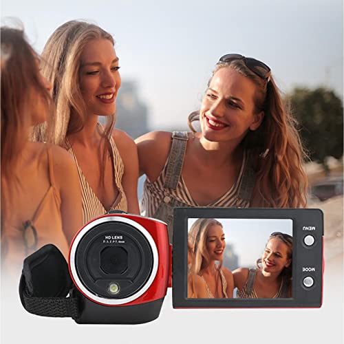 2022 New16 Megapixel Digital HD Video Camera 1080P Home Portable Photo Self-Timer Video Recorder 16 Times Digital Zoom Electronic Anti-Shake Flip HD Screen,Gfits for Kids (Red)