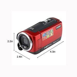 2022 New16 Megapixel Digital HD Video Camera 1080P Home Portable Photo Self-Timer Video Recorder 16 Times Digital Zoom Electronic Anti-Shake Flip HD Screen,Gfits for Kids (Red)