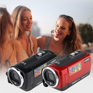 2022 New16 Megapixel Digital HD Video Camera 1080P Home Portable Photo Self-Timer Video Recorder 16 Times Digital Zoom Electronic Anti-Shake Flip HD Screen,Gfits for Kids (Red)