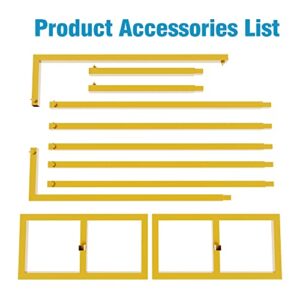 Fomcet 8FT x 8FT Backdrop Stand Heavy Duty with Base, Gold Portable Adjustable Pipe and Drape Backdrop Stand Kit, Square Metal Arch Party Frame for Wedding Birthday Parties Banquet Decorations