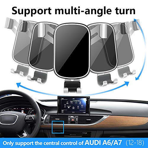 musttrue LUNQIN Car Phone Holder for 2012-2018 Audi A6 S6 A7 S7 RS6 RS7 Allroad Auto Accessories Navigation Bracket Interior Decoration Mobile Cell Mirror Phone Mount