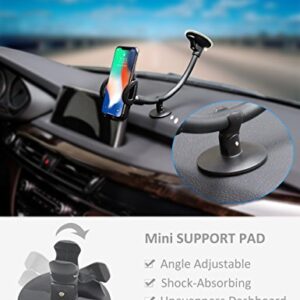 Car Windshield Phone Holder Mount, EXSHOW Universal Car Window Cell Phone Truck Mount with Gooseneck Long Arm Super Suction Cup for iPhone 12 11 Xr Xs Max X 8 Plus 7 6S, Samsung and All 3.5-6.5" Phone