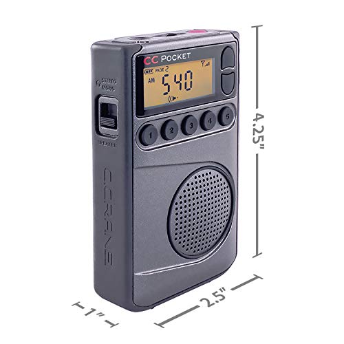 C. Crane CC Pocket AM FM and NOAA Weather Radio with Clock and Sleep Timer