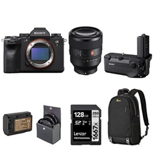sony alpha 1 mirrorless digital camera bundle with fe 50mm f/1.2 g master lens, vg-c4em vertical grip, backpack, 128gb memory card, spare battery, 72mm filter kit