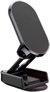 dclina 2023 new alloy folding magnetic car phone holder, magnetic 360° car phone holder stand dashboard folding bracket universal (black)