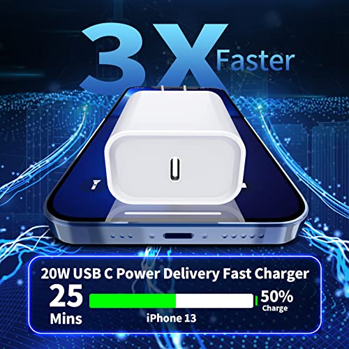 Braveridge iPhone Fast Car Charger, [Apple MFi Certified] 48W Dual USB-C PD/QC 3.0 Power Car Charger with 2 Pack Lightning Cord + 20W iPhone Charger Quick Charging for iPhone 14/13/12/11/XS/XR/SE/iPad