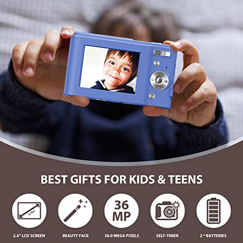 IEBRT Digital Camera,1080P Mini Vlogging Camera Video Camera LCD Screen 16X Digital Zoom 36MP Rechargeable Point and Shoot Camera for Compact Portable Kids Teens Gift