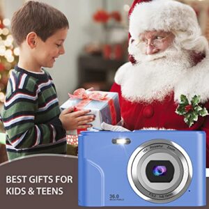 IEBRT Digital Camera,1080P Mini Vlogging Camera Video Camera LCD Screen 16X Digital Zoom 36MP Rechargeable Point and Shoot Camera for Compact Portable Kids Teens Gift